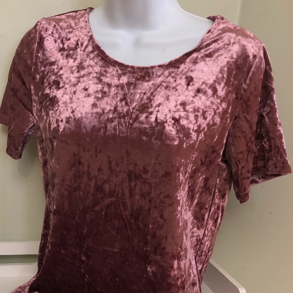 Beautiful Mauve crushed velvet shift mini dress XS - Picture 8 of 8